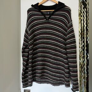 GAP Mohair Wool stripped vintage sweater 1/4 zip